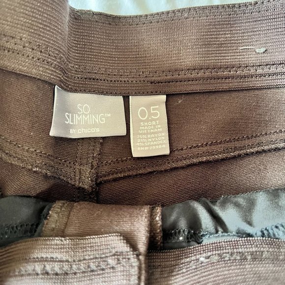 Chicos So Slimming Brown Pants Elastic Waist Chico 0.5 Short. - Picture 6 of 8